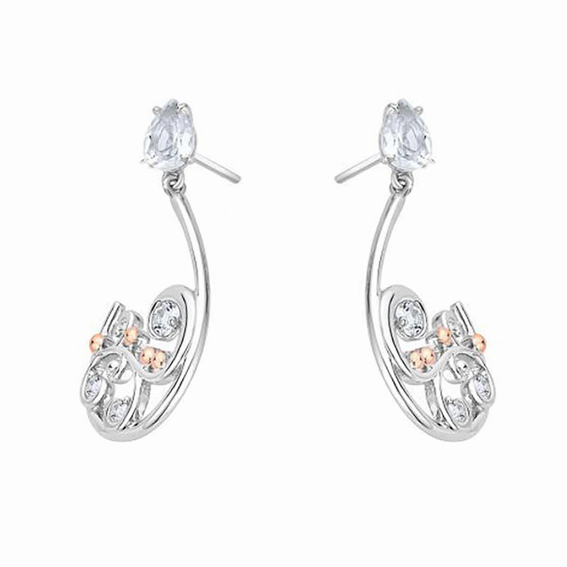 Clogau St Govans Cove Sterling Silver Half Hoop Earrings D