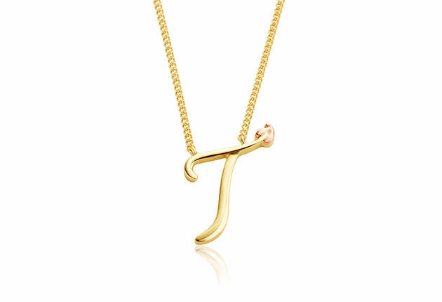 Clogau Tree Of Life Initials Letter T 9ct Yellow Gold Necklace