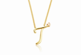 Clogau Tree Of Life Initials Letter T 9ct Yellow Gold Necklace