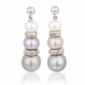 Clogau Tree of Life Sterling Silver Freshwater Pearl Drop Earrings