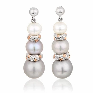 Clogau Tree of Life Sterling Silver Freshwater Pearl Drop Earrings
