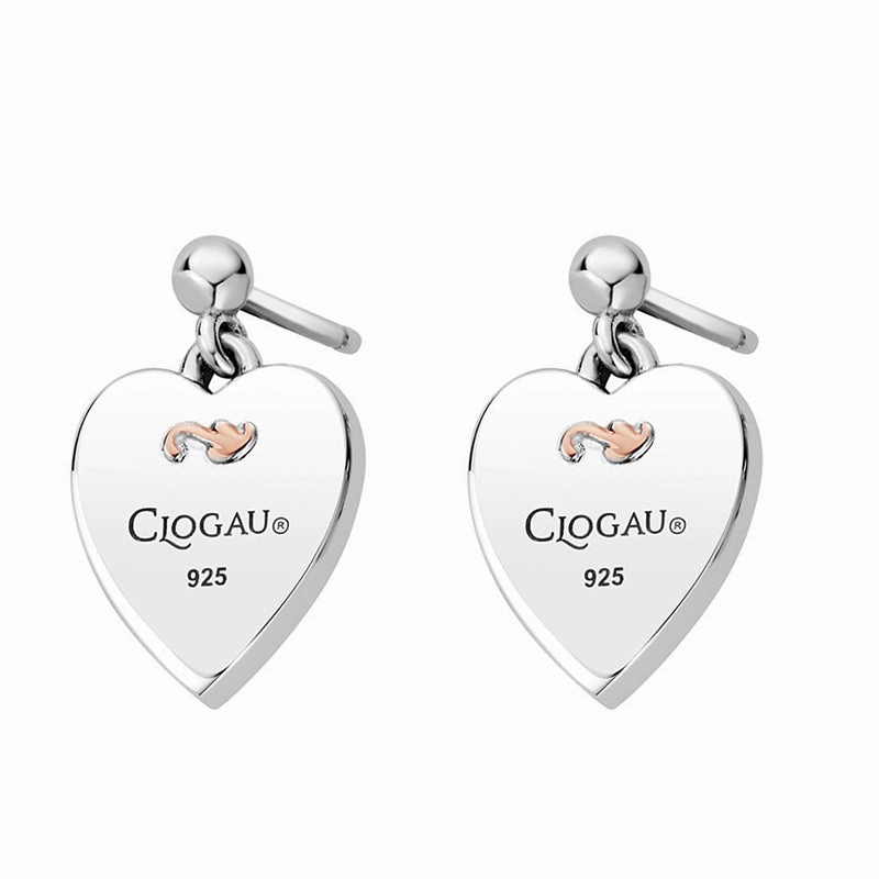 Clogau Tree of Life Sterling Silver Insignia Heart Stud Earrings D