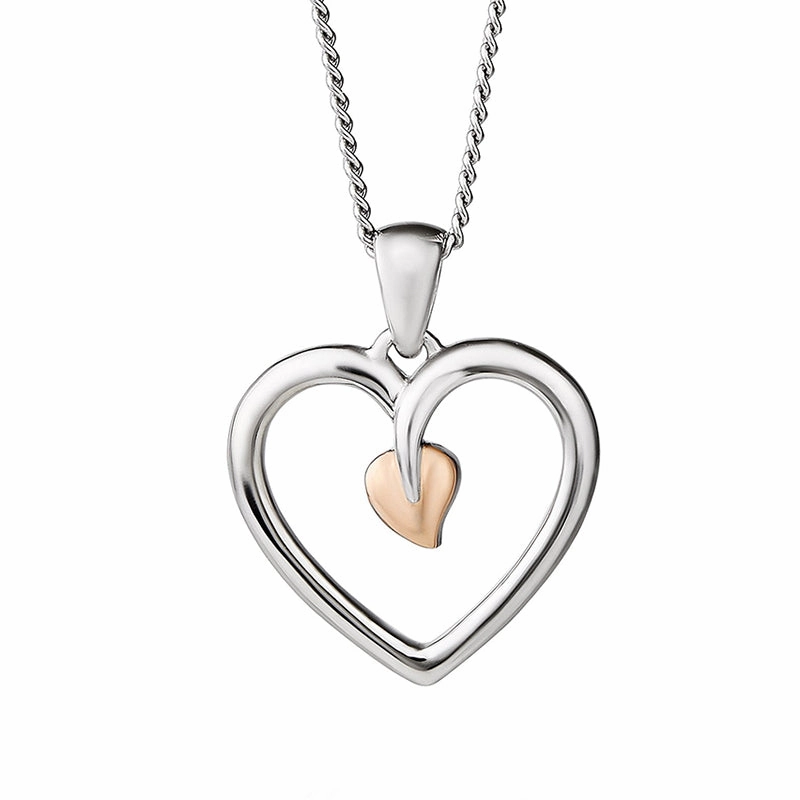 Clogau Tree Of Life Sterling Silver Rose Gold Heart Necklace