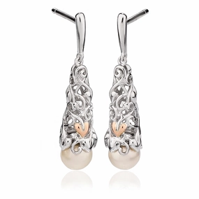 Clogau Tree Of Life Sterling Silver Rose Gold Pearl Earrings