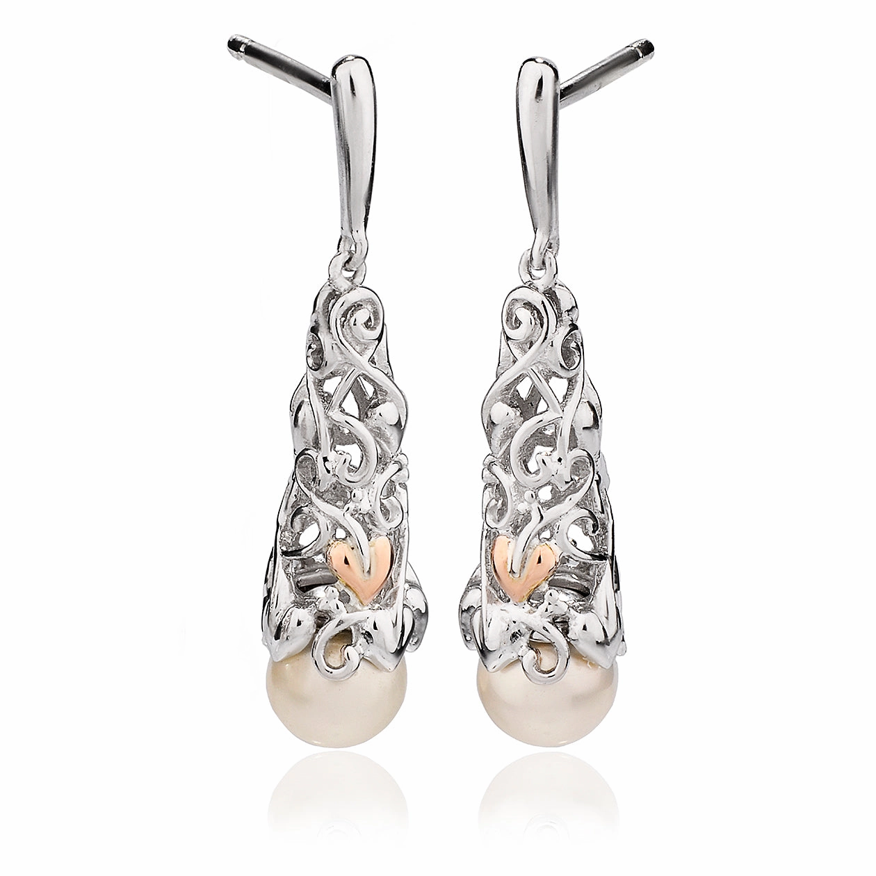 Clogau Tree Of Life Sterling Silver Rose Gold Pearl Earrings