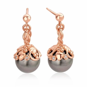 Clogau Tree of Life Tahitian Pearl 18ct Rose Gold Stud Earrings
