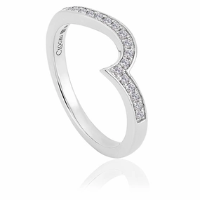 Clogau True Romance 9ct White Gold 0.17ct Diamond Wedding Ring D