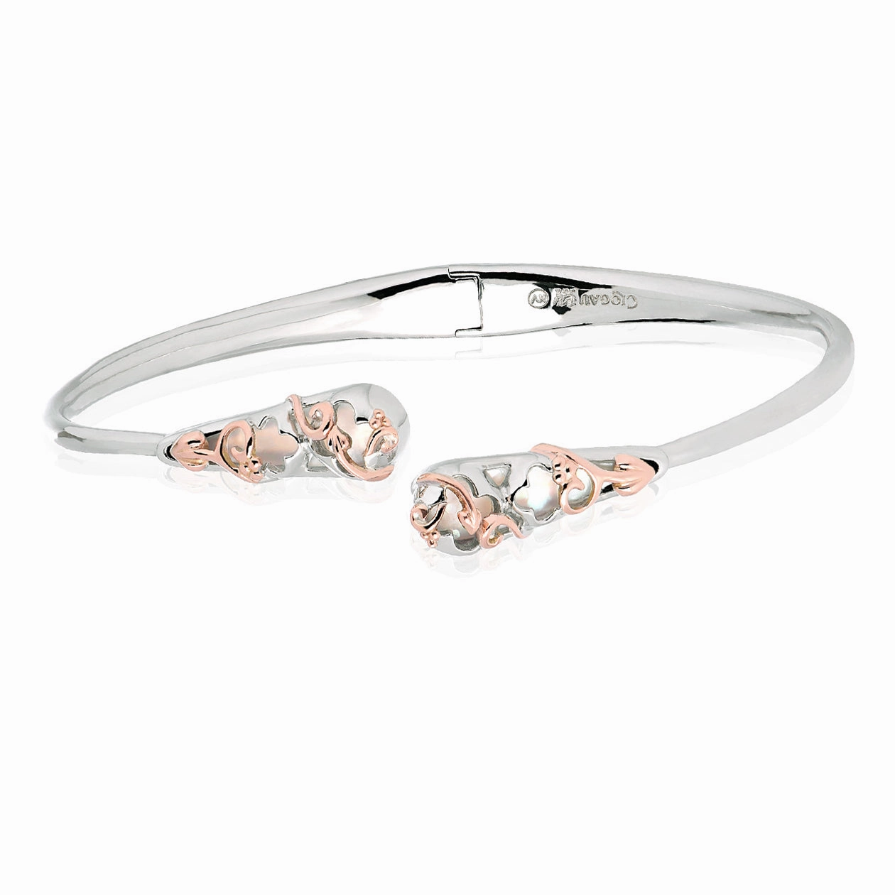 Clogau Tudor Court Sterling Silver and Mother Of Pearl Bangle
