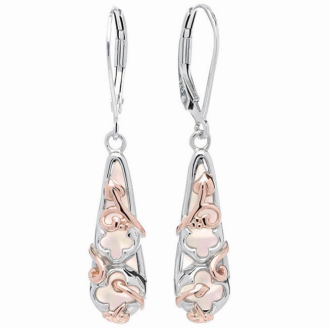 Clogau Tudor Court Sterling Silver and Mother Of Pearl Earrings D