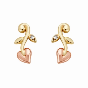 Clogau Vine Of Life 9ct Gold Diamond Drop Earrings