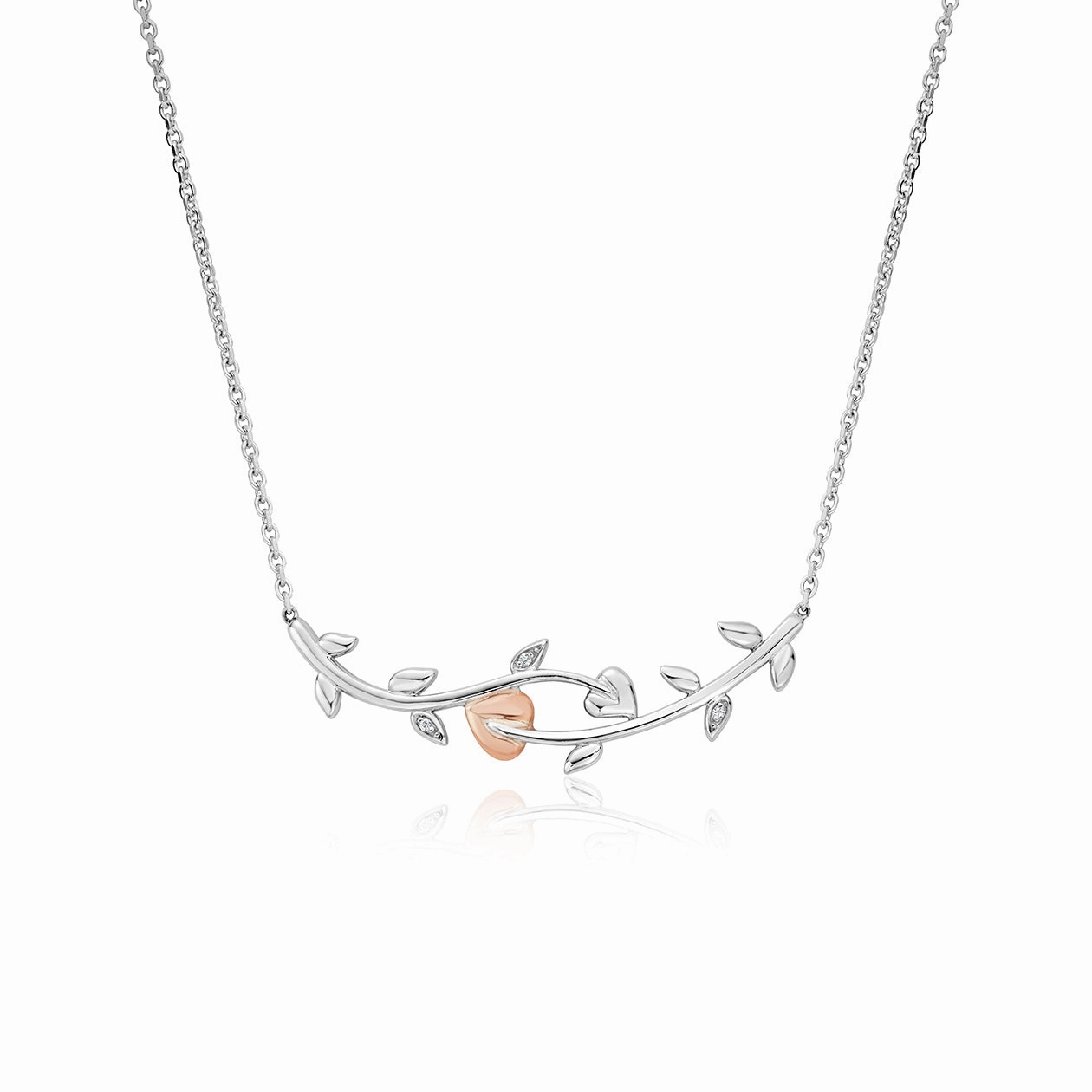 Clogau Vine of Life White Topaz Sterling Silver Necklace