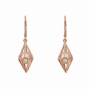 Clogau Watching Chamber Caged 9ct Gold White Pearl Earrings