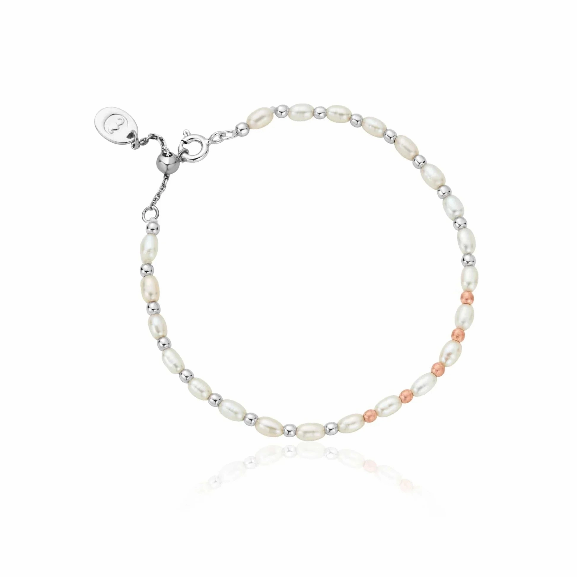 Clogau Welsh Beachcomber Sterling Silver Freshwater Pearl Adjustable Bracelet