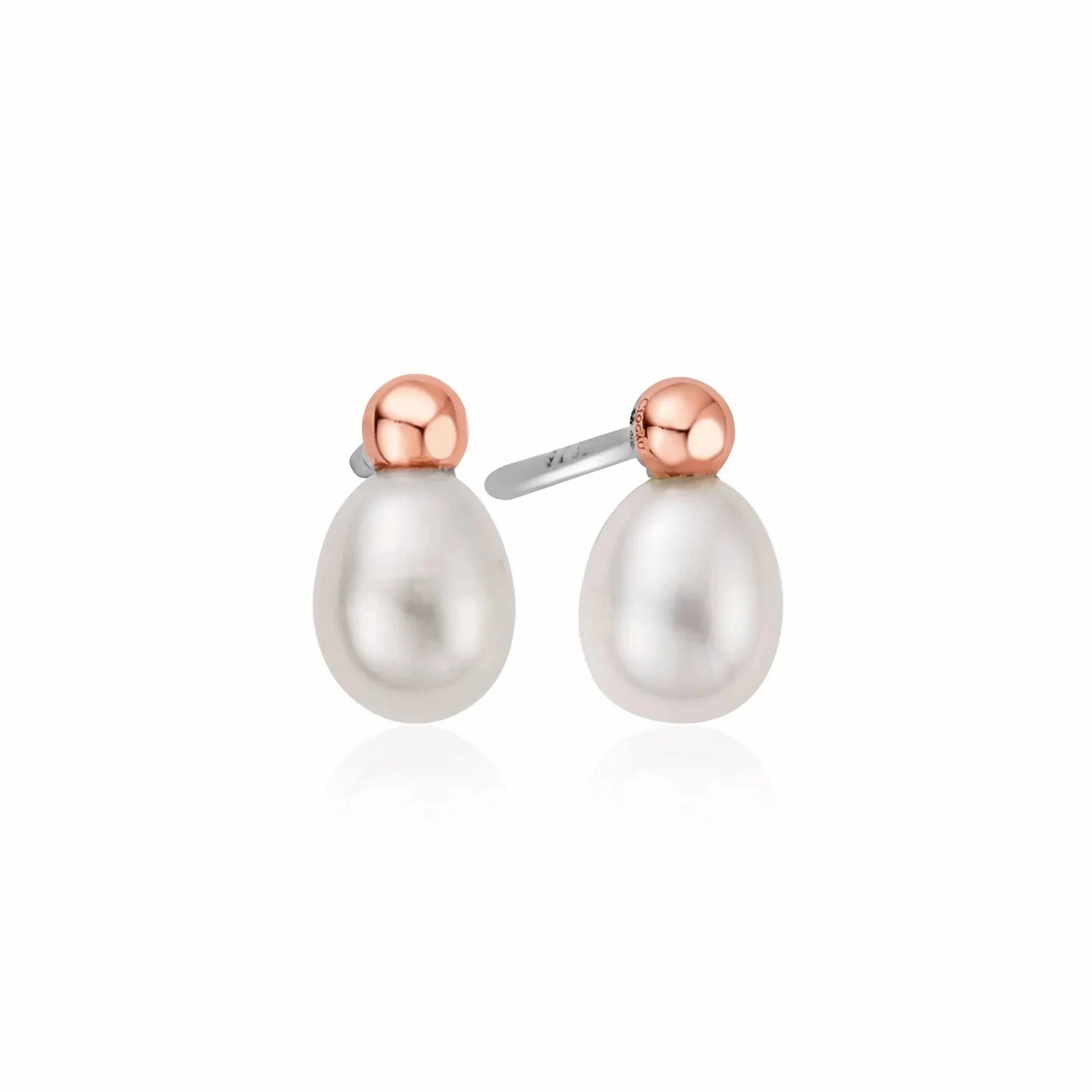 Clogau Welsh Beachcomber Sterling Silver Freshwater Pearl Stud Earrings