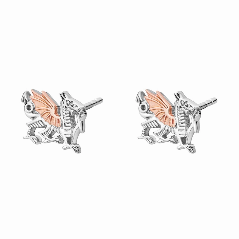 Clogau Welsh Dragon Sterling Silver Stud Earrings