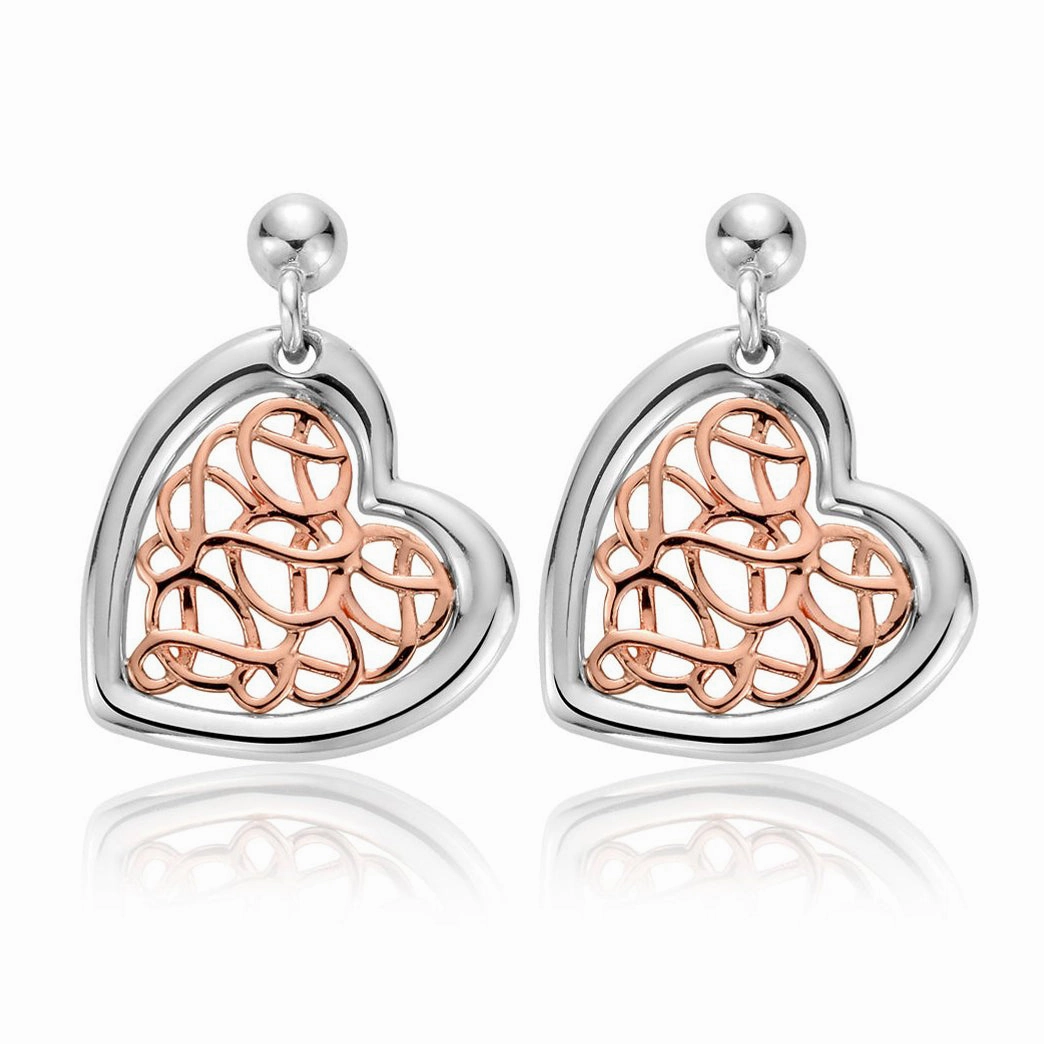 Clogau Welsh Royalty Sterling Silver Heart Earrings