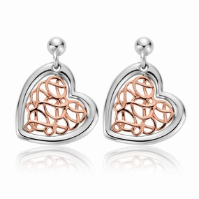 Clogau Welsh Royalty Sterling Silver Heart Earrings