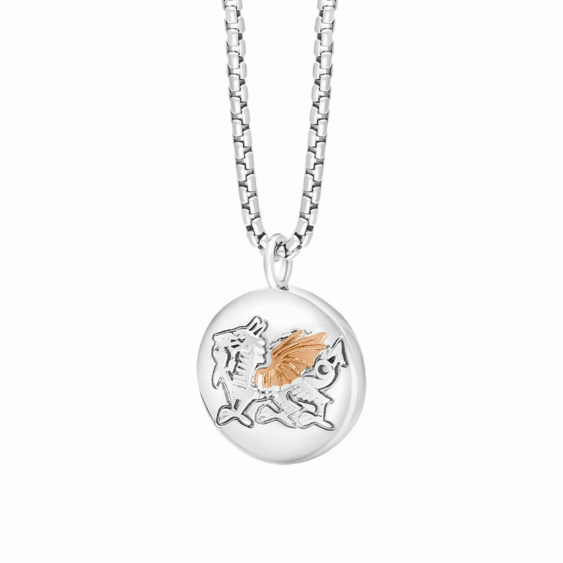 Clogau Welsh Rugby Union Welsh Dragon Sterling Silver Necklace