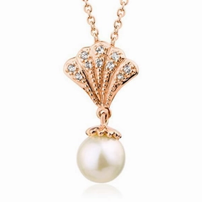 Clogau Windsor Rose Gold White Topaz Pearl Necklace D