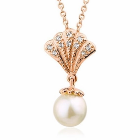 Clogau Windsor Rose Gold White Topaz Pearl Necklace D