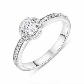 Damiani Minou Platinum 0.41ct Diamond Round Cut Pave Ring