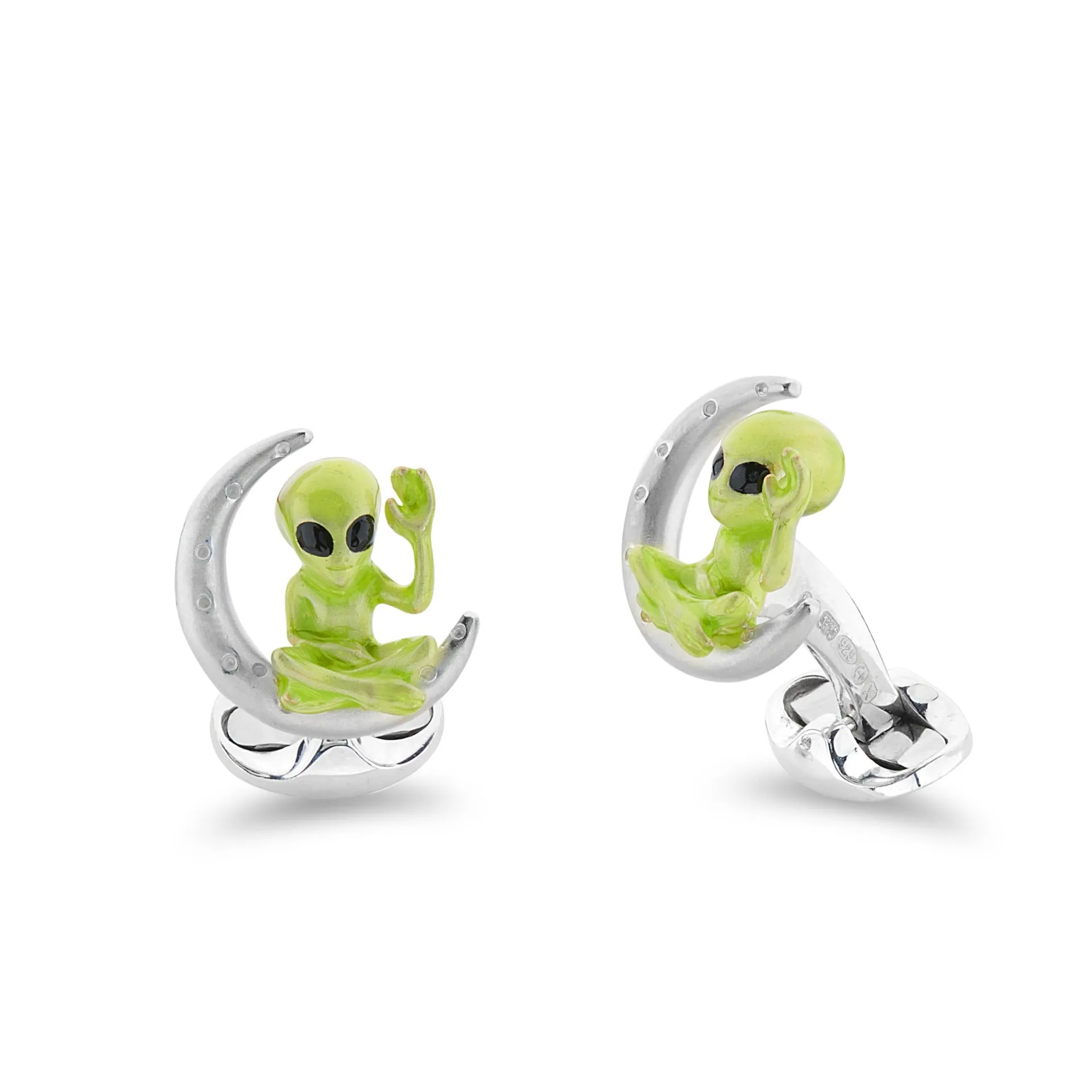 Deakin & Francis Cufflinks Sterling Silver Alien And Moon