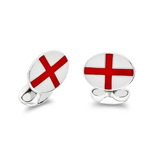 Deakin & Francis Cufflinks Sterling Silver Enamel English Flag