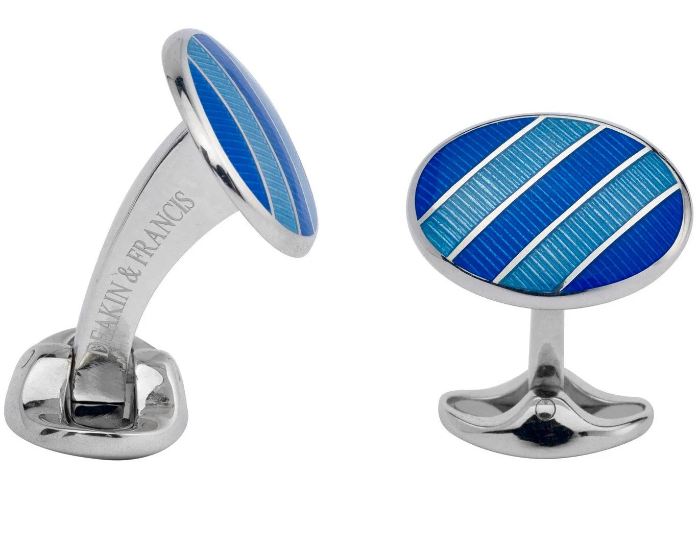 Deakin & Francis Cufflinks Sterling Silver Royal Blue Denim Blue Enamel