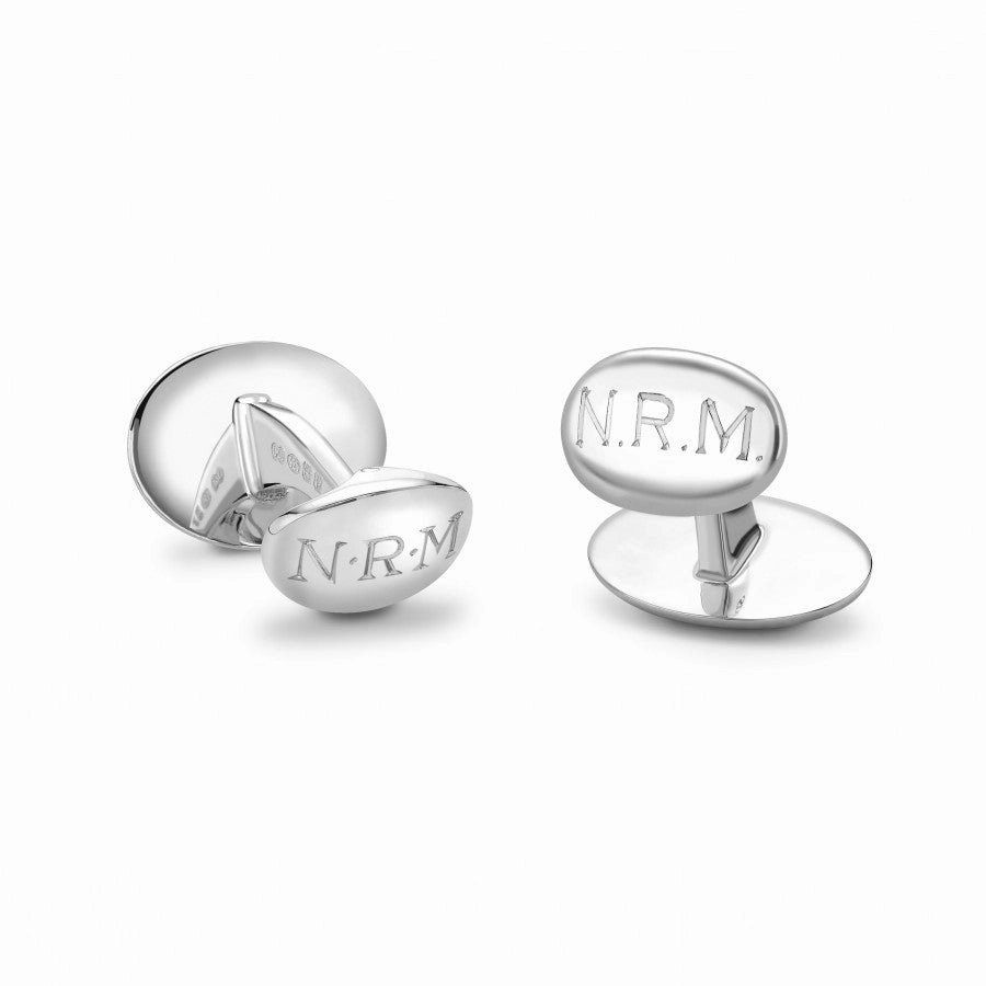 Deakin & Francis Cufflinks Sterling Silver Pale Silver Blue Sky Blue Enamel