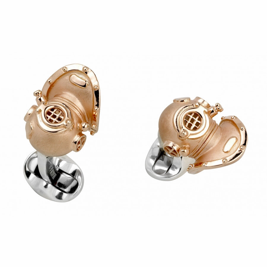 Deakin & Francis Sterling Silver Diving Helmet Cufflinks