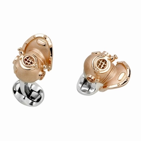 Deakin & Francis Sterling Silver Diving Helmet Cufflinks