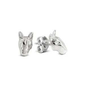 Dog Fever Sterling Silver Bull Terrier Muzzle Earrings