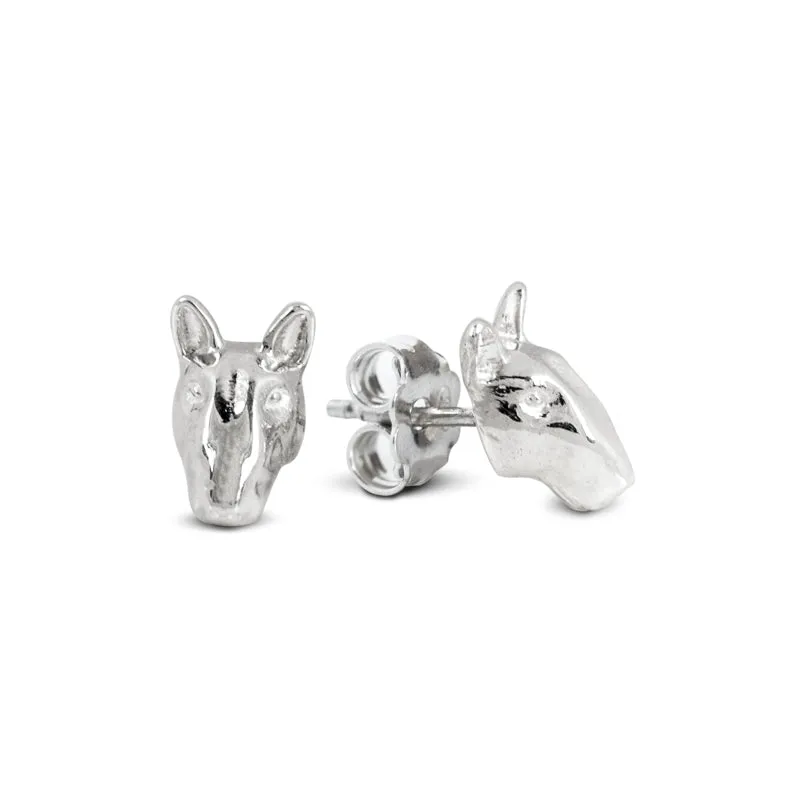 Dog Fever Sterling Silver Bull Terrier Muzzle Earrings