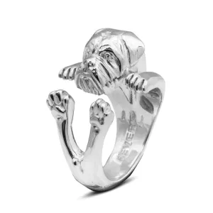 Dog Fever Sterling Silver Dogue De Bordeaux Hug Ring