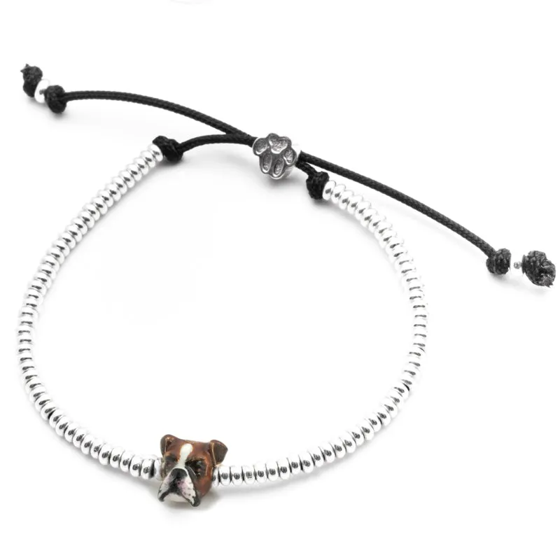 Dog Fever Sterling Silver Enamelled Boxer Muzzle Bracelet