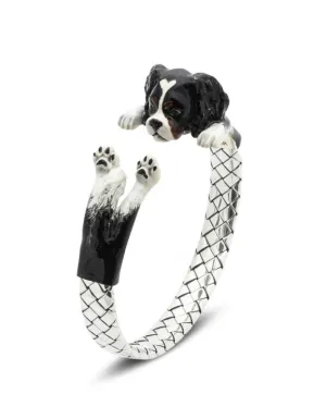 Dog Fever Sterling Silver Enamelled Cavalier King Charles Spaniel Hug Bracelet D