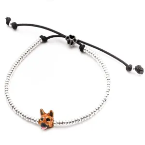 Dog Fever Sterling Silver Enamelled German Shepherd Muzzle Bracelet D