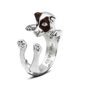 Dog Fever Sterling Silver Jack Russel Hug Ring D
