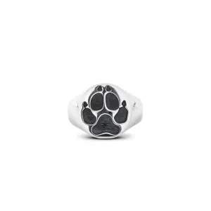 Dog Fever Sterling Silver Paw Print Ring D