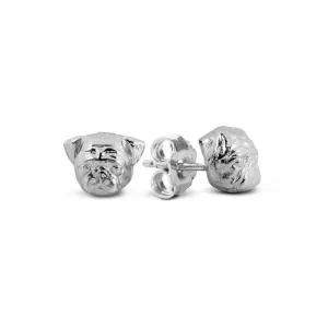Dog Fever Sterling Silver Pug Muzzle Earrings