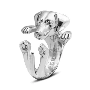 Dog Fever Sterling Silver Rhodesian Ridgeback Hug ring D