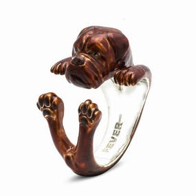 Dog Fever Sterling Silver Enamelled Dogue de Bordeaux Hug ring D