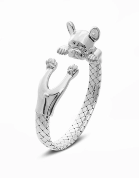 Dog Fever Sterling Silver French Bulldog Hug Bracelet