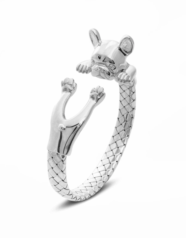 Dog Fever Sterling Silver French Bulldog Hug Bracelet