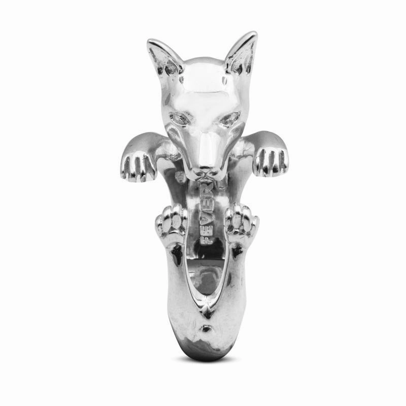 Dog Fever Sterling Silver Pinscher Hug ring D