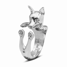 Dog Fever Sterling Silver Pinscher Hug ring D