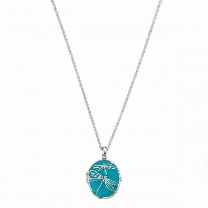 Elements Dragonfly Blue Enamel Locket P4035T