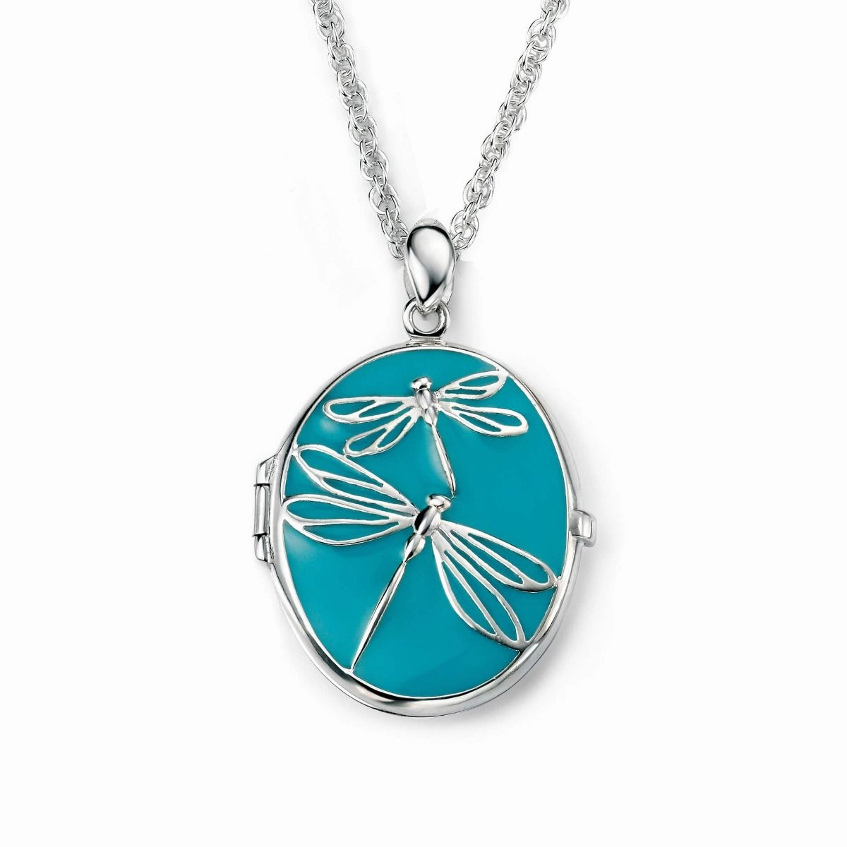 Elements Dragonfly Blue Enamel Locket P4035T