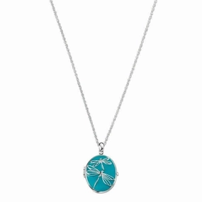 Elements Dragonfly Blue Enamel Locket P4035T