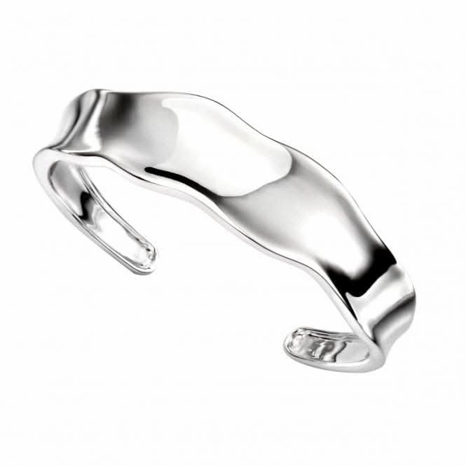Elements Silver Wavy Concave Bangle B4817